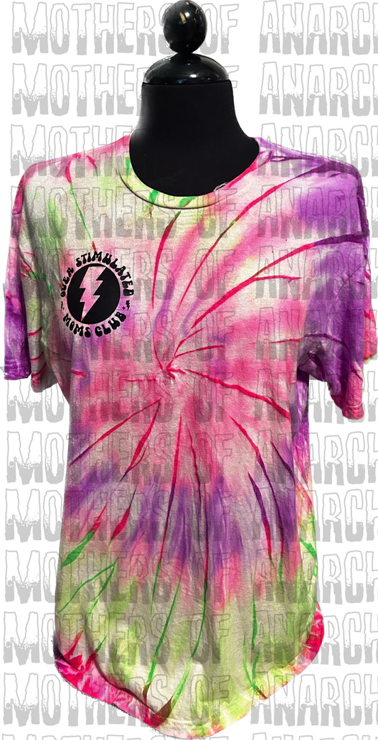 Over Stimulated Moms Club Neon Dye Tee